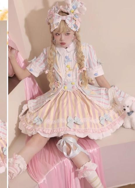 Sakurahime - Werid Theatre - Sweet Lolita Blackpink Stripe OP