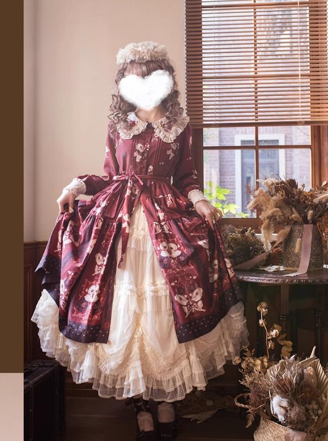 ThinkFly - Pleated Heart - Elegant Lolita Petticoat with Dotted Gauze Hem