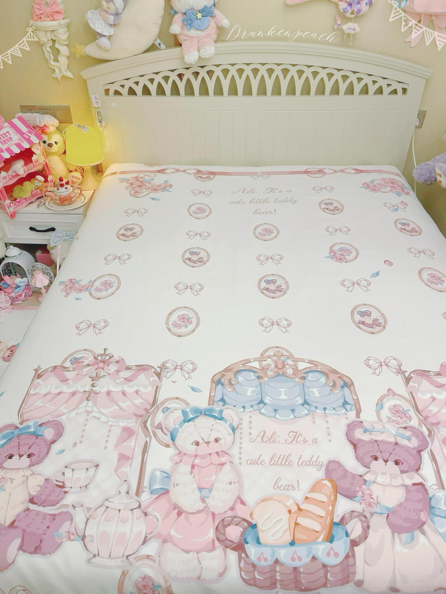 Drunke - Bears Afternoon Tea - Cute Lolita Bedding Set Bear Print Lolita Four-piece Suit