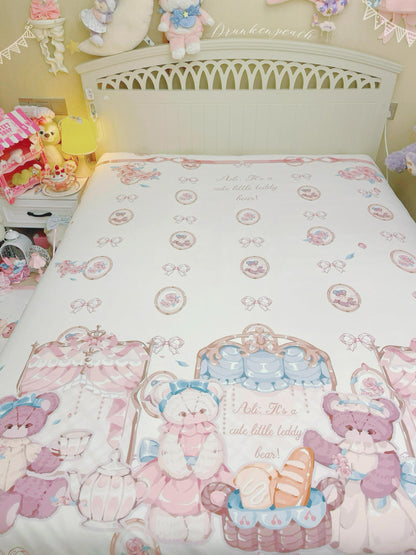 Drunke - Bears Afternoon Tea - Cute Lolita Bedding Set Bear Print Lolita Four-piece Suit