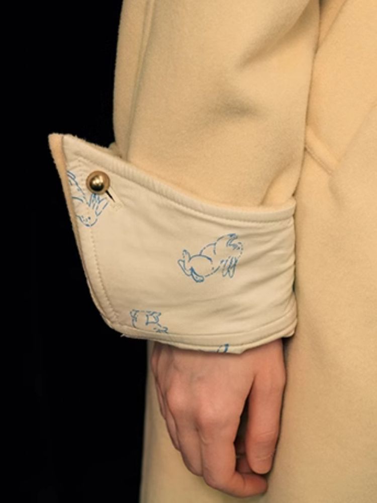 Round ball buckle simple classic Coat【s0000005939】