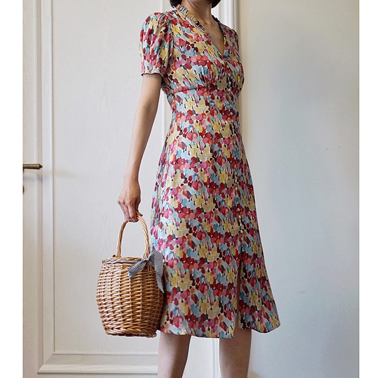 Tropical Floral Vintage Dress