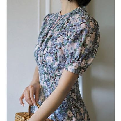 lady floral retro dress