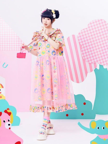 Original Print Showa Girl Dress【s0000002881】