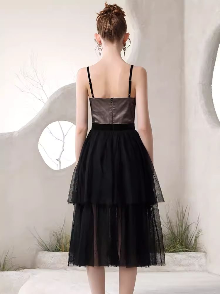 Black Pink Clashing Jacket Niche Design Halter Dresses【s0000006821】