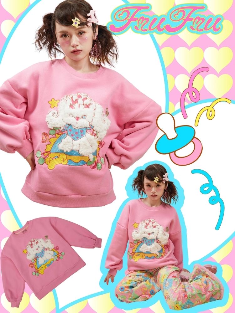 Puppy Padded Pink Sweatshirt【s0000004925】