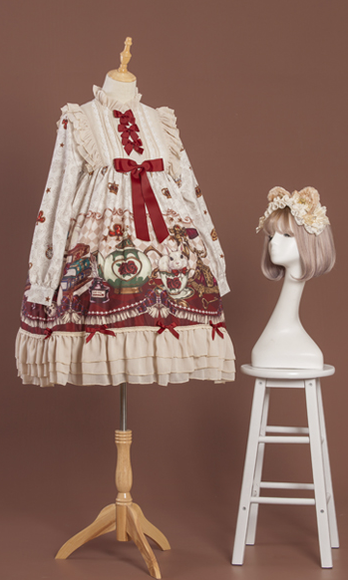 OCELOT - Crown Bear - Kawaii Daily Lolita Long OP Dress