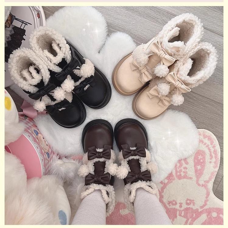 Beauty Bunny - Furry Bear - Winter Cute Lolita Shoes Short Snow Boots