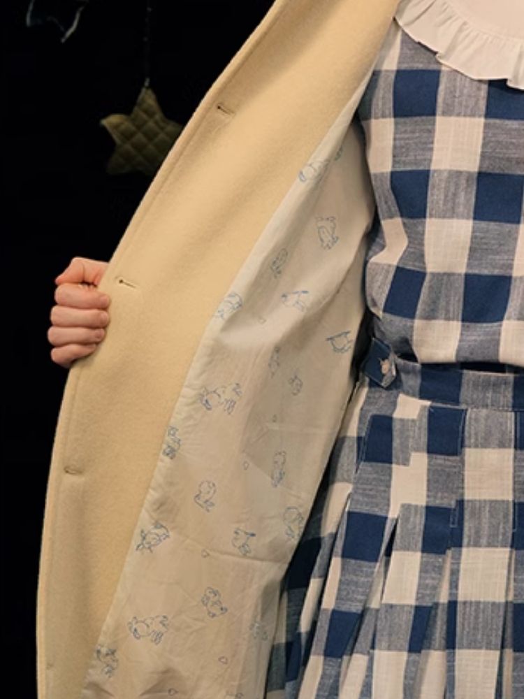 Round ball buckle simple classic Coat【s0000005939】