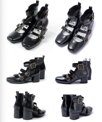 MODO - Vintage Elegant Lolita Three-buckle Mary Janes Shining Shoes