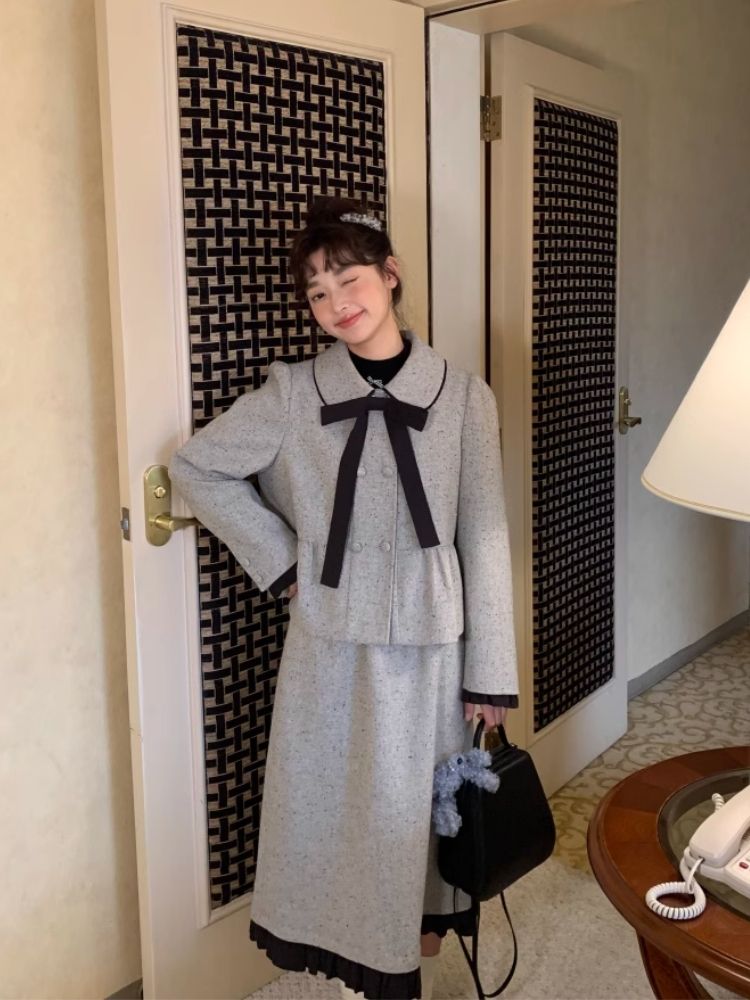 Small Lapel Double Breasted Suit【s0000005879】