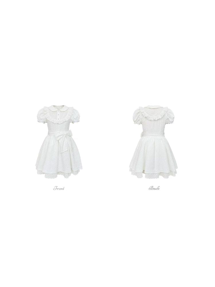 Lace Short Sleeve Doll Dress【s0000008363】