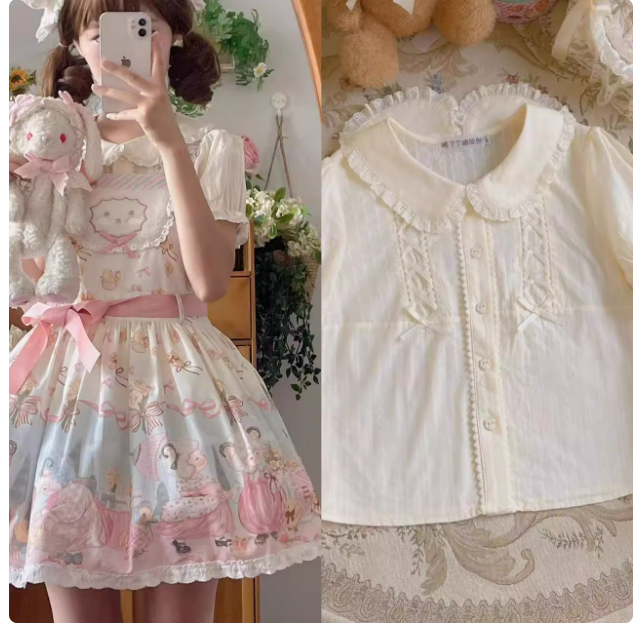 MeowMeow - Sheep Pattern Waltz Princess Lolita JSK Salopette
