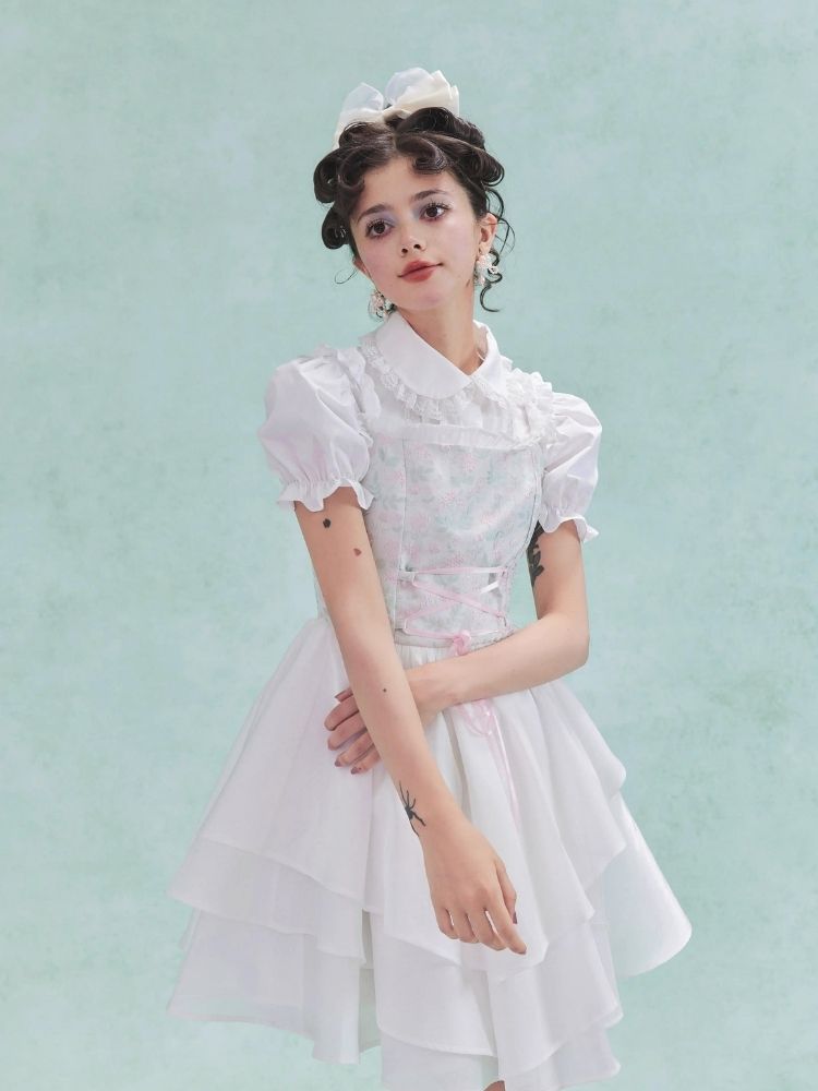 Irregular multi-layer hem poncho halter dress【s0000006977】