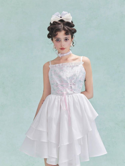 Irregular multi-layer hem poncho halter dress【s0000006977】