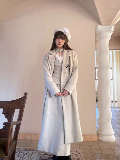 Tweed Long Jacket Coat【s0000004905】