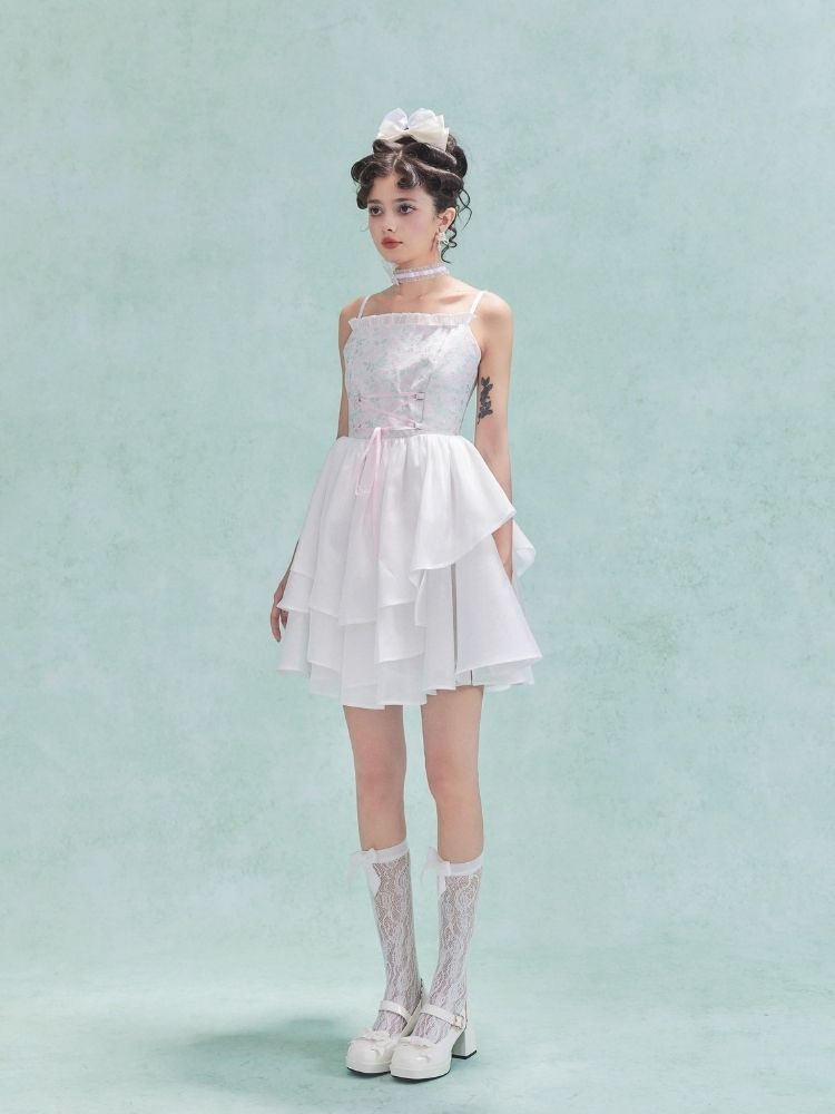 Irregular multi-layer hem poncho halter dress【s0000006977】