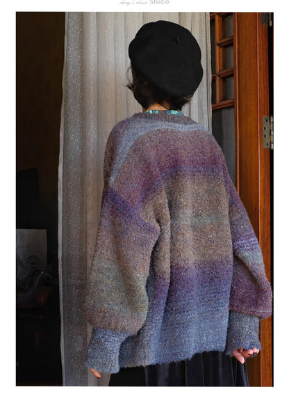 color gradation knit cardigan