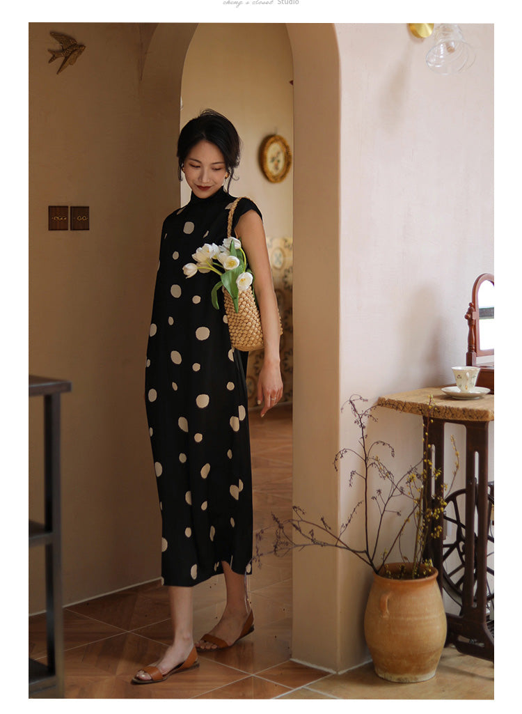 Countess Polka Dot Black Dress