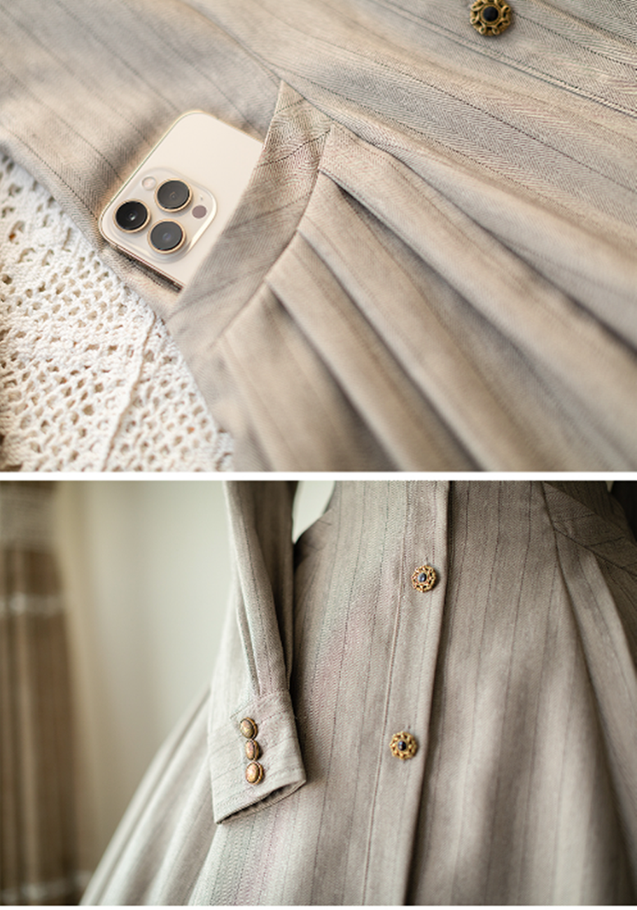 Forest Wardrobe - Winter Lolita Classic Front Open Stripe OP