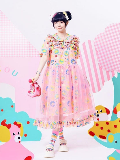 Original Print Showa Girl Dress【s0000002881】