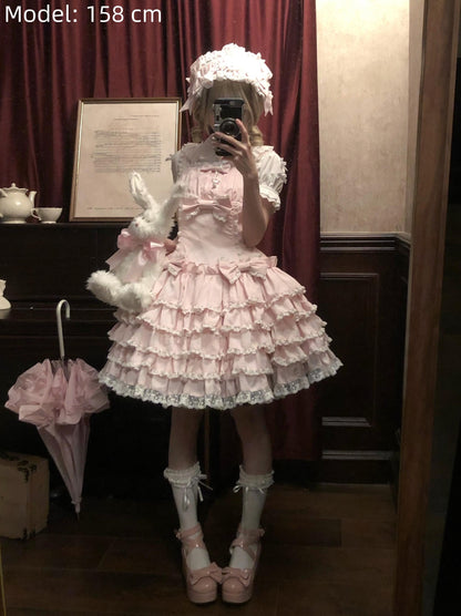 Nn Star - Half Sugar Ism - Sweet Lolita JSK Low Waist Dress With Tiered Hem