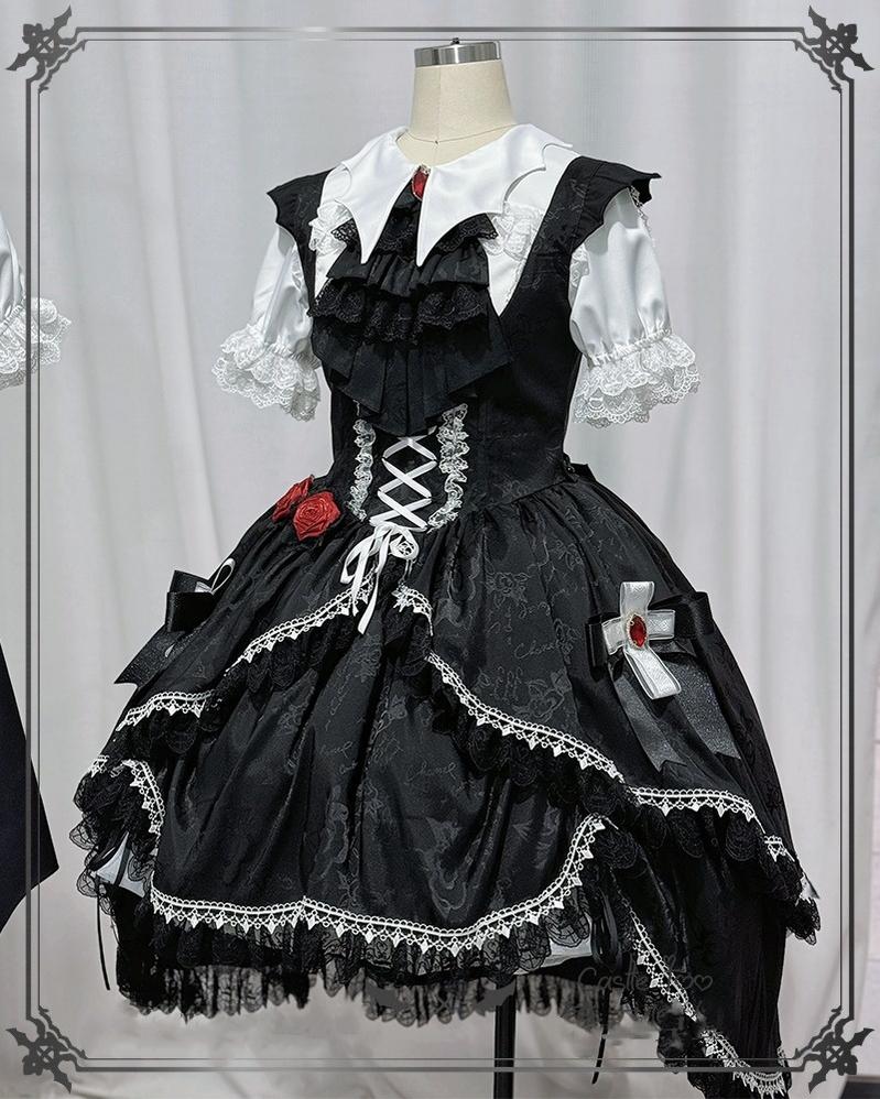 CastleToo - Night Rose - Elegant Ouji Lolita Suits, JSK / Shorts