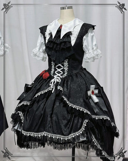 CastleToo - Night Rose - Elegant Ouji Lolita Suits, JSK / Shorts