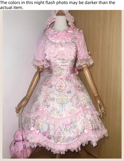 TaTaTa Lolita - Spring 2025 - Old School Lolita Jumper Dress, Floral Prints