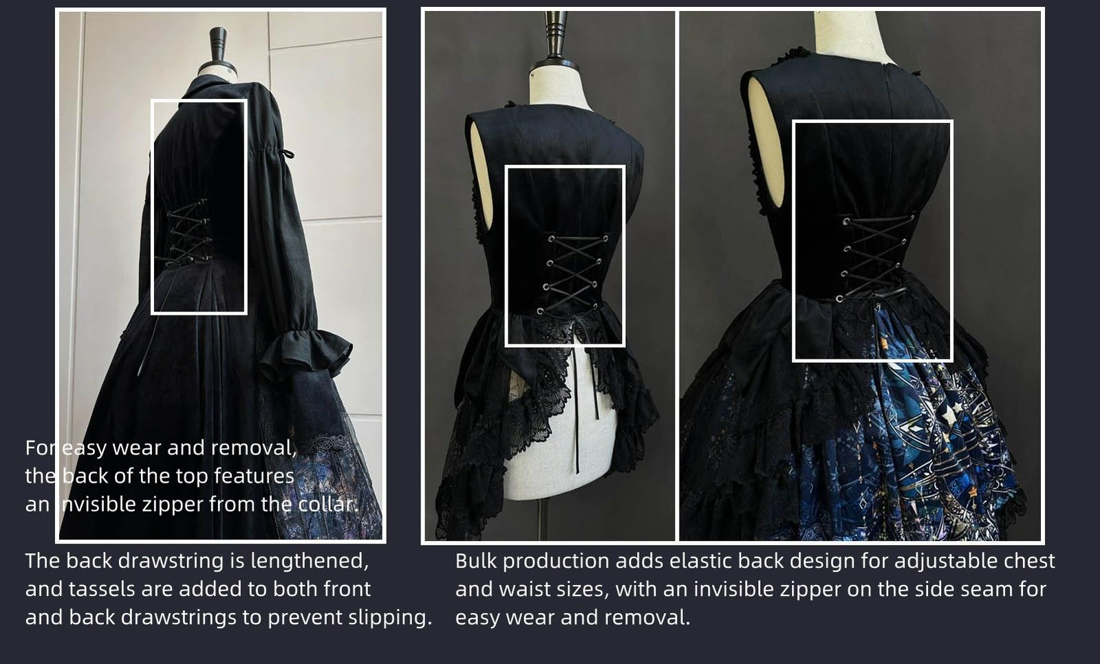 SUSIN - Night Traveler - Classic and Elegant Gothic Dress with Colorful Window Prints