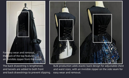 SUSIN - Night Traveler - Classic and Elegant Gothic Dress with Colorful Window Prints