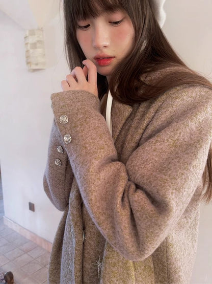 Tweed Long Jacket Coat【s0000004905】