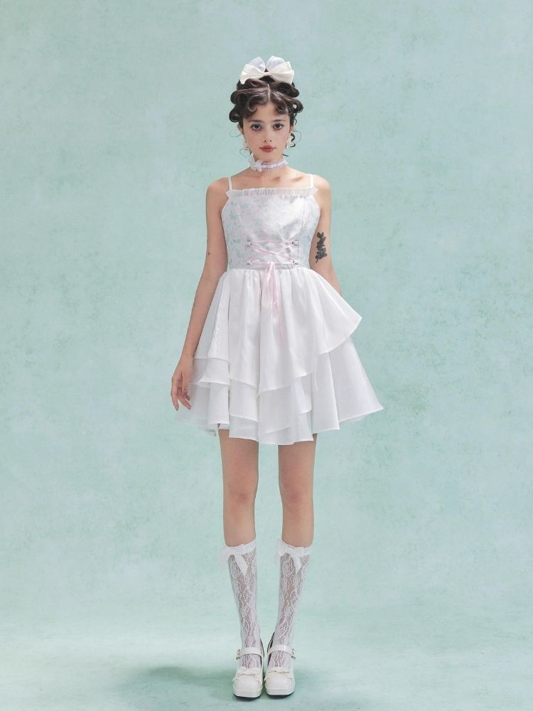 Irregular multi-layer hem poncho halter dress【s0000006977】