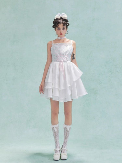 Irregular multi-layer hem poncho halter dress【s0000006977】