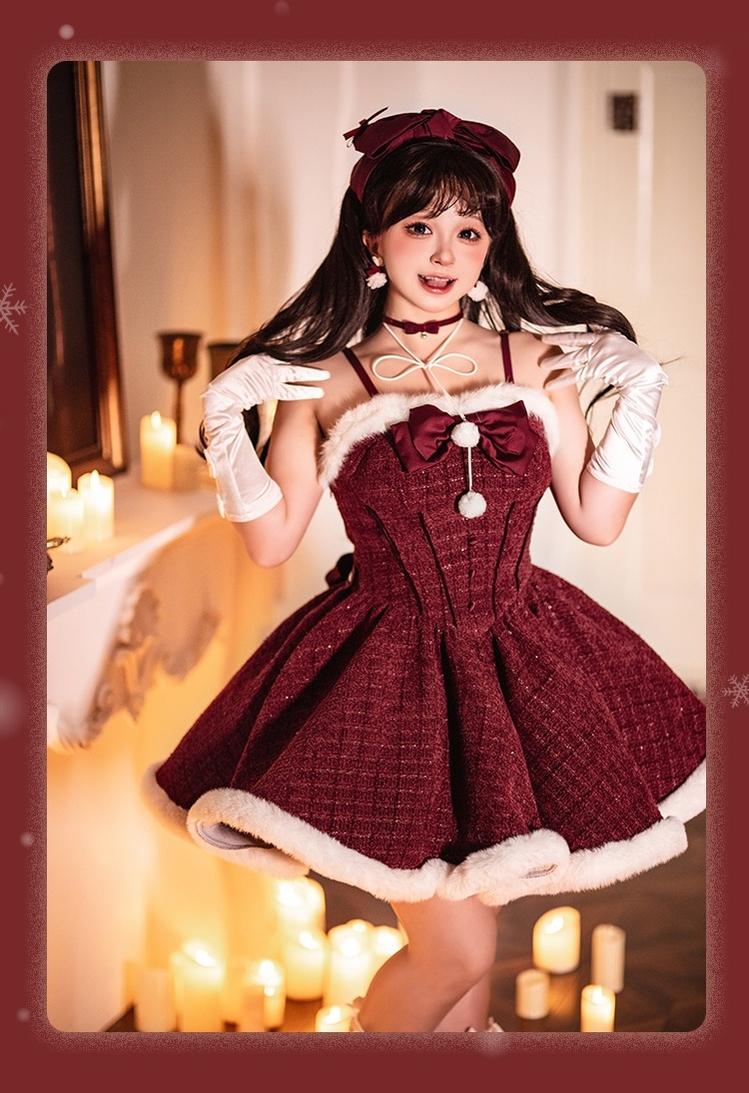 Tan Tuan - Winter Lolita Dress New Year Lolita JSK Plush Cape Set