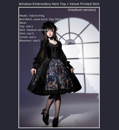 SUSIN - Night Traveler - Classic and Elegant Gothic Dress with Colorful Window Prints