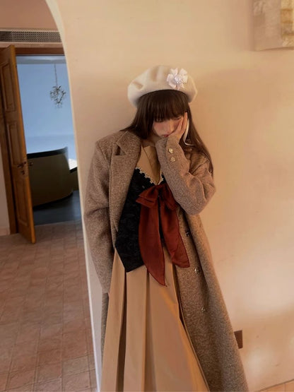 Tweed Long Jacket Coat【s0000004905】