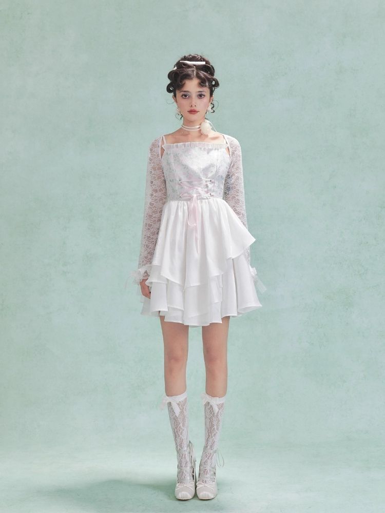 Irregular multi-layer hem poncho halter dress【s0000006977】