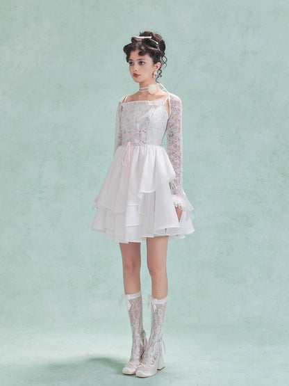 Irregular multi-layer hem poncho halter dress【s0000006977】