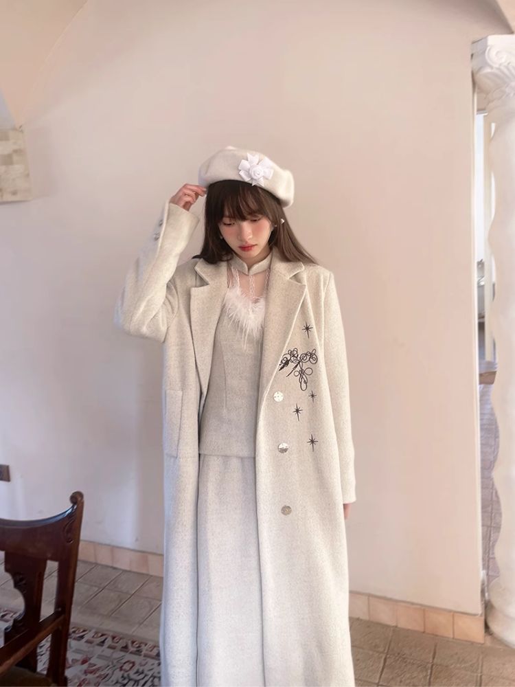 Tweed Long Jacket Coat【s0000004905】