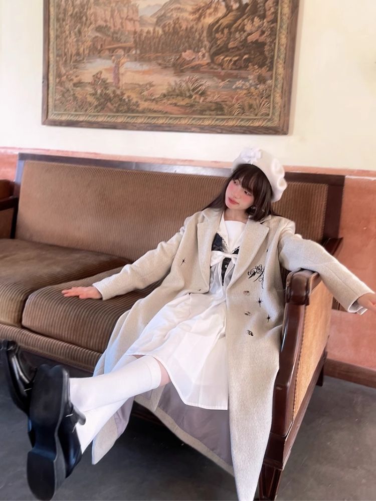 Tweed Long Jacket Coat【s0000004905】