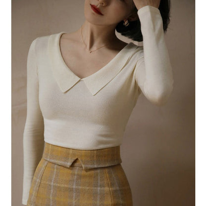 Lady's elegant slim knit