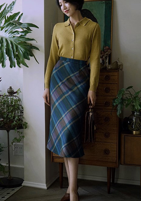 British plaid elegant skirt