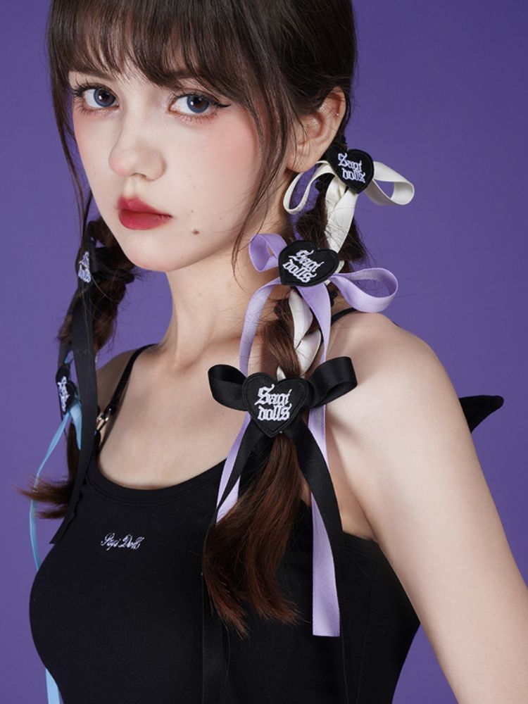 Ballet Style Heart Long Ribbon Hair Tie【s0000002043】