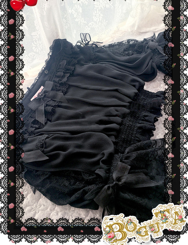 Boguta - Heidi Series - Classic Lace Puff Sleeves Blouse