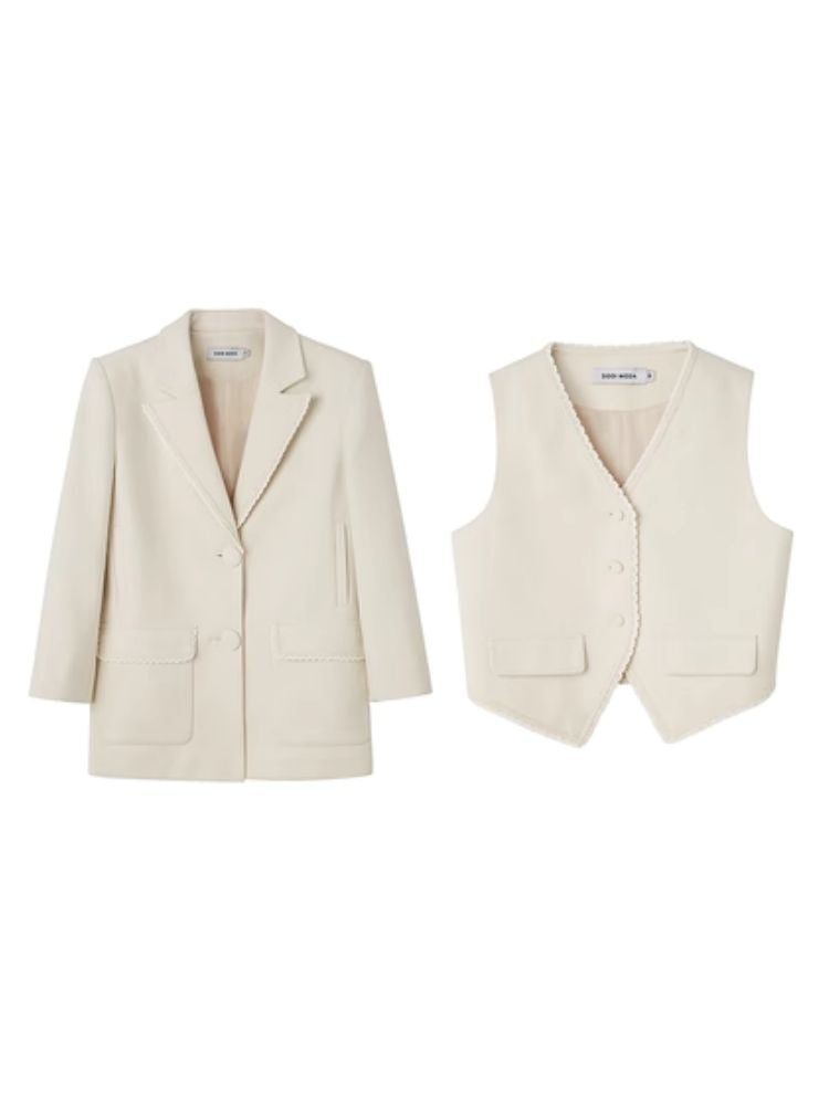 Loose slim casual suit jacket + vest【s0000003961】