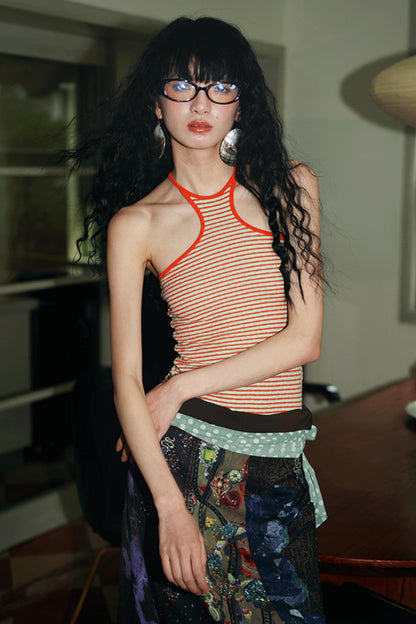 Vintage Dual-Sided Color Knit Tank Top