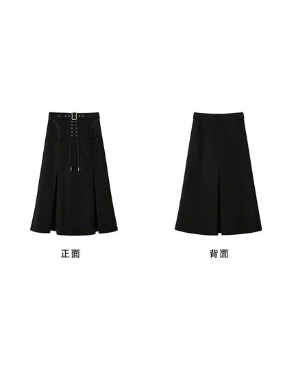 Leather A-line skirt【s0000003274】