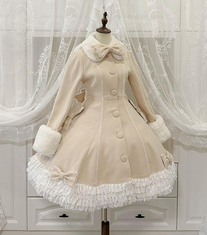 Bunny Magic Forest - High Waisted Sweet Lolita Overcoat, Bunny Ear Collar