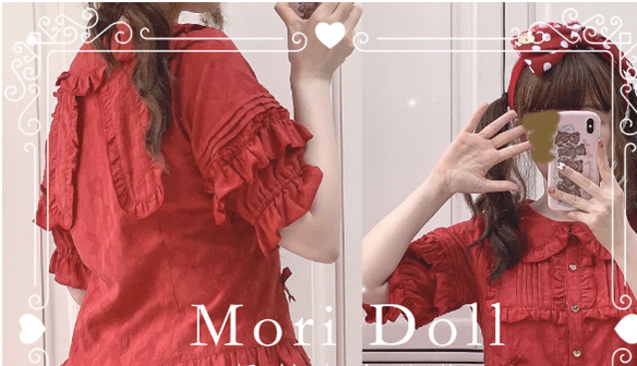 Mori Doll - Kawaii Lolita Rabbit Ears Short Sleeve Shirt Multicolors